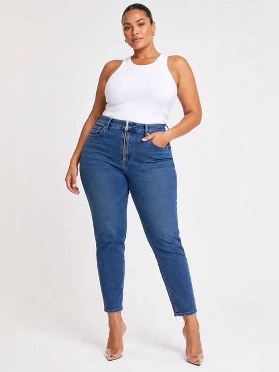 Good American Denim - Good American Good Waist Jeans Womens 16 Exposed Zip Skinny Organic Cotton